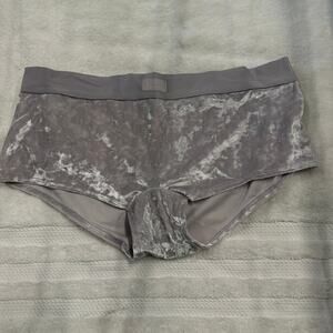 NWT Victorias Secret Luxe Crushed Velvet Boy Short Shortie Panty Gray Large